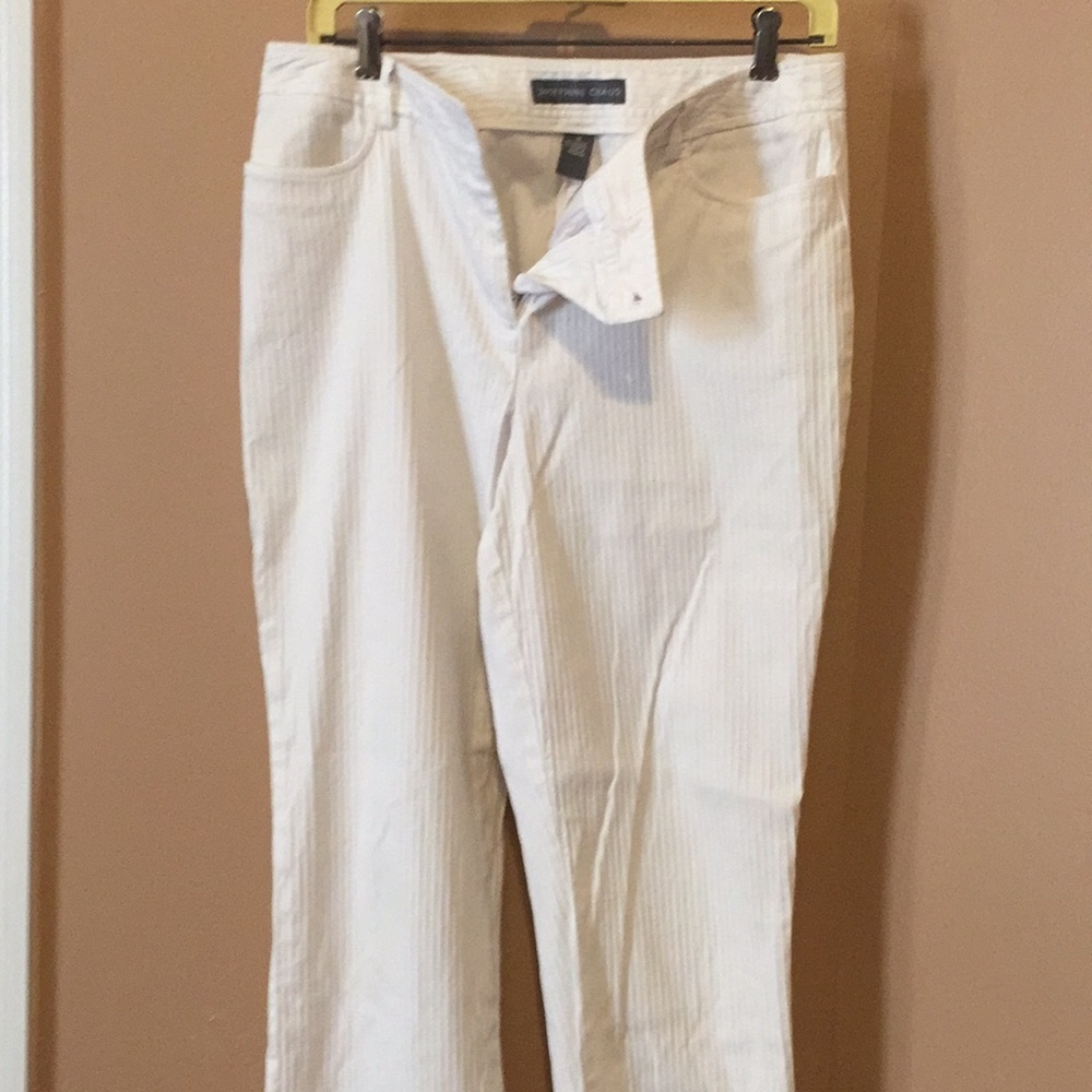 Josephine Claus white pants cotton ribbed Size 10